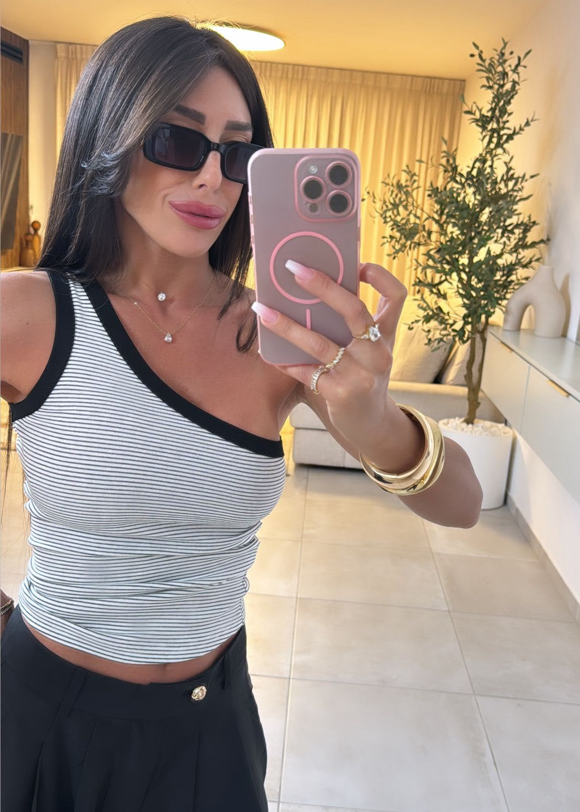 גופיית לין - לבן